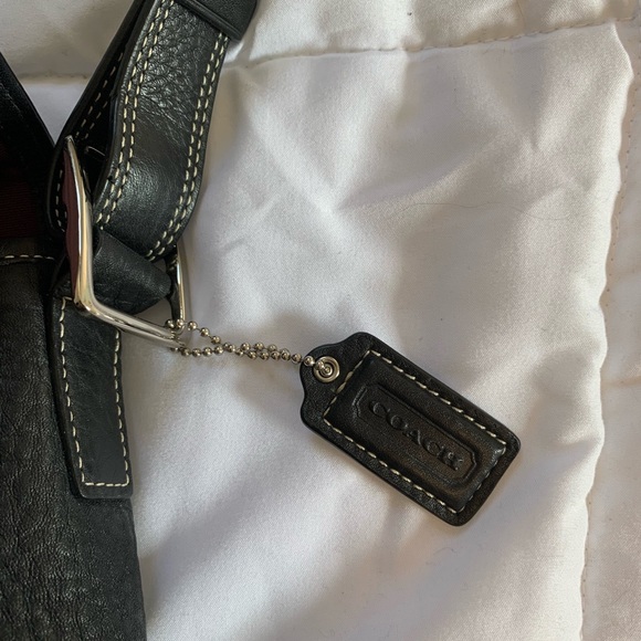 NWOT Coach black leather purse w/silver hardware - Picture 3 of 7